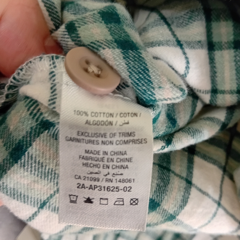 Ardene Teal and Cream Plaid Shirt - Picture 4 of 5